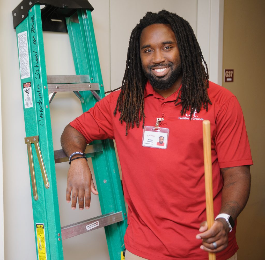 A member of UA's Facilities and Grounds team 